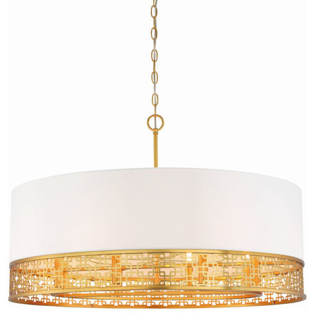 Metropolitan N7788 Blairmoor 8 Light 34"W Drum Chandelier - Honey Gold