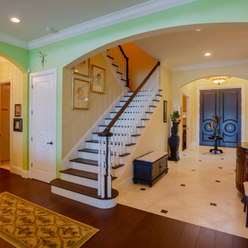 Luxury House Entrance Design – Elegant Foyer with Custom Staircase