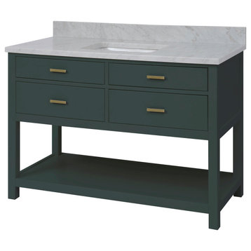 Le Bath by Sunny Wood Pullman Series 48" 4 Drawer Vanity With Open Shelf
