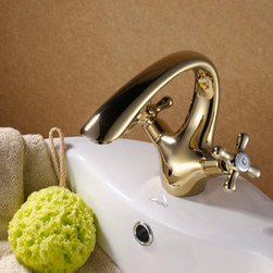 Antique Brass Centerset Two Handles Bathroom Sink Faucet T0429G - Bathroom Sink Faucets