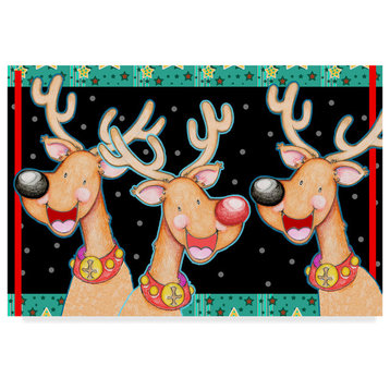 Valarie Wade 'Happy Reindeer' Canvas Art, 47"x30"