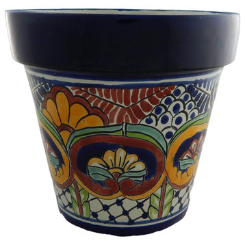 Mexican Ceramic Flower Pot Planter Folk Art Pottery Handmade Talavera 17