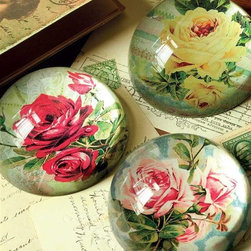French Roses Paperweight - Desk Accessories