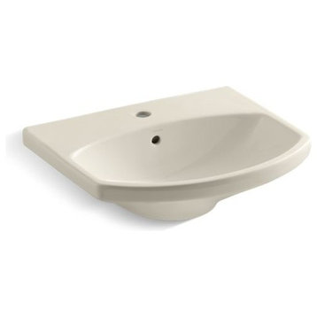 Kohler Cimarron Bathroom Sink with Single-Hole Faucet Hole, Biscuit
