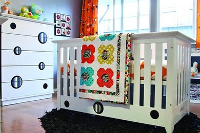 Example of a mid-sized minimalist nursery design in Sacramento
