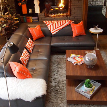 Mid-Century Family Room with Sass