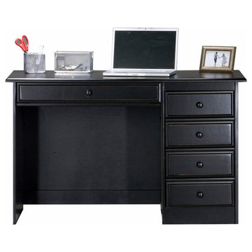 Eagle Furniture Coastal Single-Pedestal Computer Desk, Black