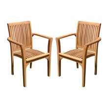 Teak Armchairs Stackable