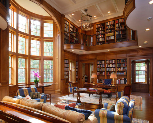 Two Story  Library Houzz 