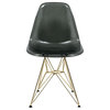 Cresco Eiffel Base Dining Chair, Gold Base, Set of 2, Transparent Black