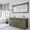 72" Grizzle Grey Double Sink Bathroom Vanity