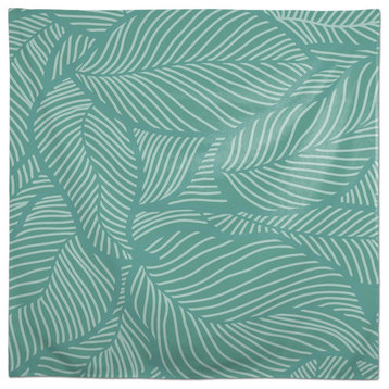 Dense Leaves Teal 4 58x58 Tablecloth