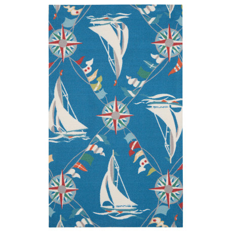 Nourison Sun N Shade Snd89 Coastal Rug, Navy, 2'3"x3'9"