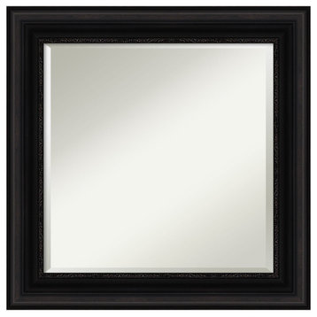 Parlor Black Beveled Wall Mirror - 25.5 x 25.5 in.