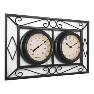 Sunburst 22.5 Indoor/Outdoor Wall Clock with Hygrometer and