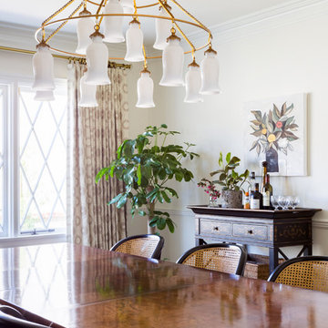 Santa Monica Eclectic Dining Room with Burlwood Dining Table