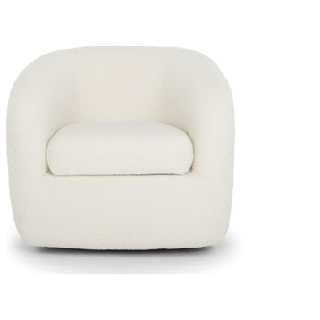 Pebble Swivel Chair, White