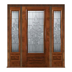 Prehung Sidelights Door 80 Alder Courtlandt 1 Panel 3/4 Lite Glass - Front Doors
