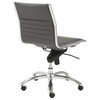 26.38"x25.99"x38.19" Low Back Office Chair In Gray With Chromed Steel Base
