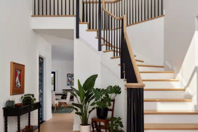 Example of a transitional staircase design in Philadelphia