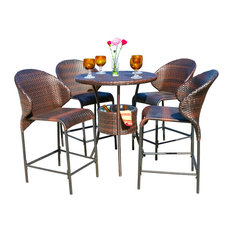 50 Most Por 4 Person Outdoor Pub And Bistro Sets For 2018 Houzz Gdfstudio Bennett Outdoor Counter Stool Bar With Ice Pail 5 Piece Set