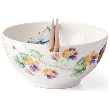 Butterfly Meadow Noodle Bowl & Chopsticks by Lenox