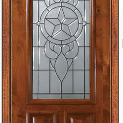 Pre-hung Entry Single Door 96 Wood Alder Brazos 2 Panel 2/3 Lite - Front Doors