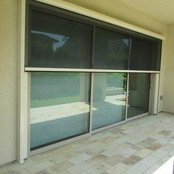 Compacting Sliding Doors Motorized Power Screens - Screen Doors