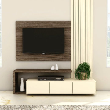 Floor TV Units in Crema Beige Lava | Inspired Elements