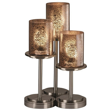 Justice Designs Fusion Dakota 3-Light Table Lamp, Brushed Nickel