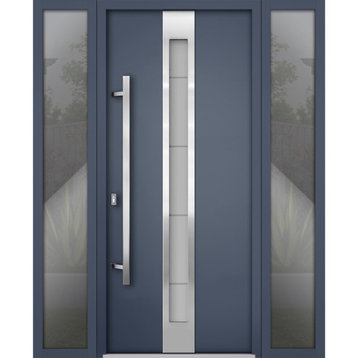 Exterior Prehung Steel Door Deux 1717 Gray/W60