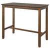 Riverbay Furniture 42" Wood Bar Height Pub Table in Rustic Brown