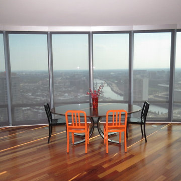 Center City Curved Wall of Windows (Featuring Lutron Motorized Roller Shades)