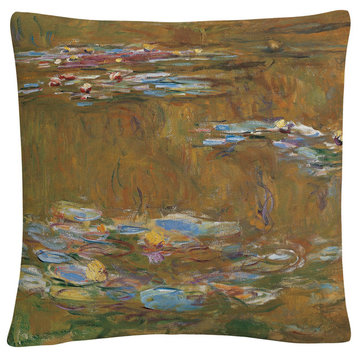 Monet 'The Water Lily Pond' 16"x16" Decorative Throw Pillow