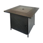 Shinerich  28 in. Gas Square Steel Fire Pit