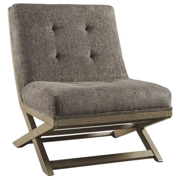Ashley Sidewinder Tufted Accent Chair in Taupe