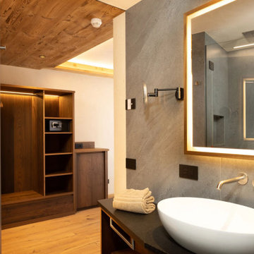Bagno aperto camera hotel montagna