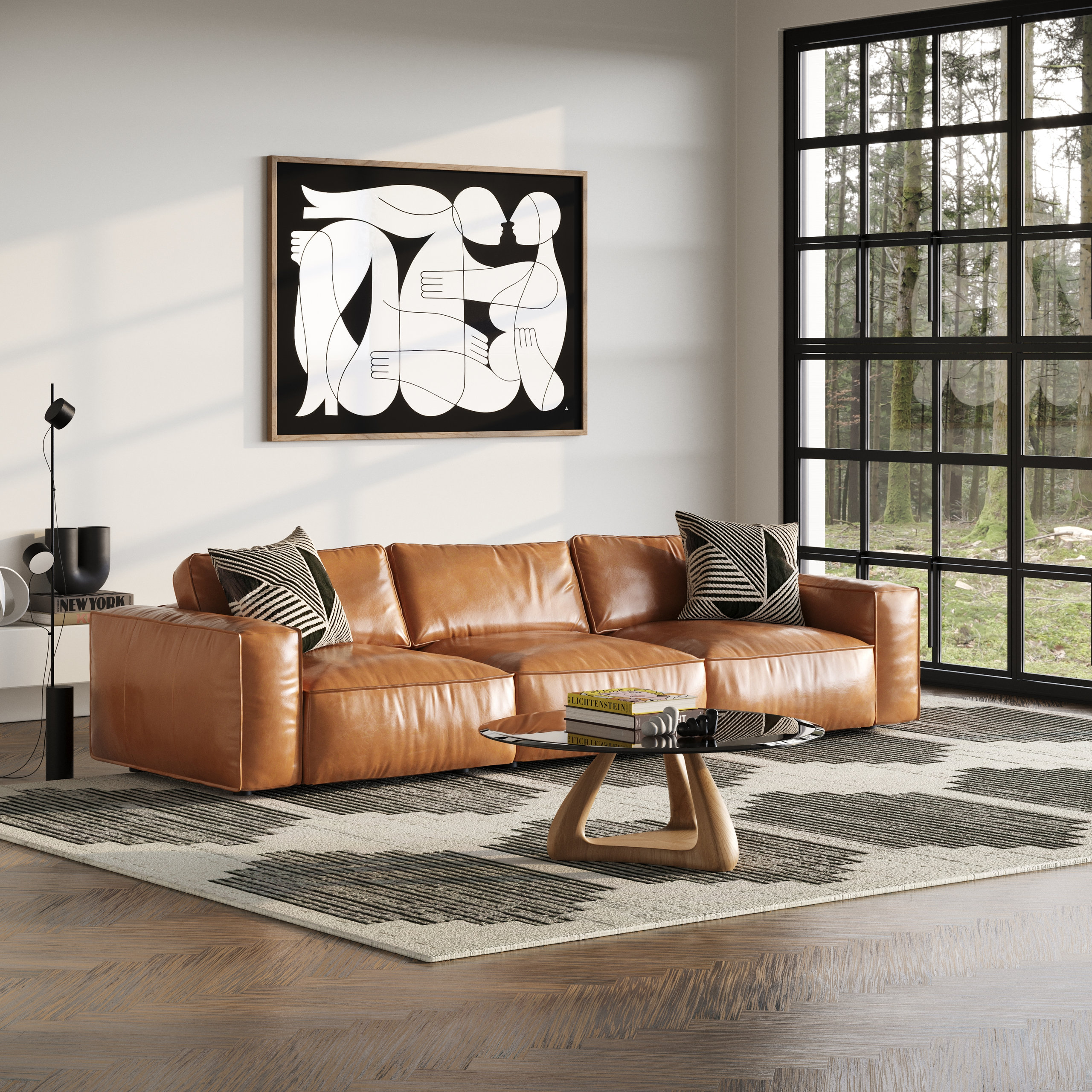 Divani Casa Cambria Modern Cognac Leather Sofa - Contemporary - Sofas ...