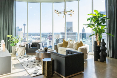 Living room - modern living room idea in Austin