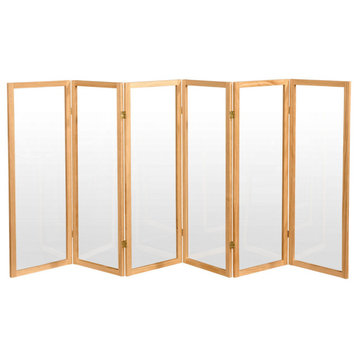 4' Tall Clear Screen, Natural, 6 Panels or More
