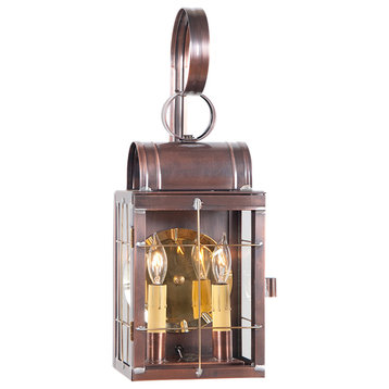 Double Wall Lantern, Antiqued Solid Copper