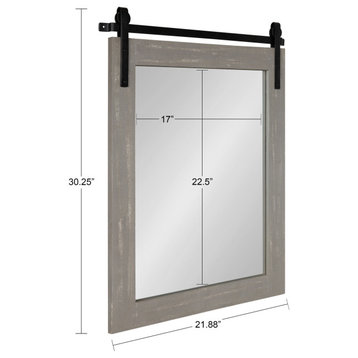 Cates Rustic Wall Mirror, Gray 22x.75x30