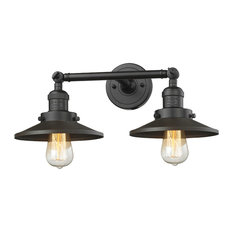 Innovations 2-Light Railroad Bathroom Fixture, Oiled Rubbed Bronze