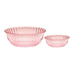 GreenGate Glass Bowl Pale Pink - Set Of 2 Pcs - Bowls