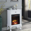 Electric Fireplace Infrared Heater With 1 Drawer, White