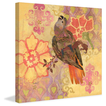 "Parrots of Barcelona" Painting Print on Canvas by Evelia