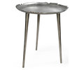 Aluminum Nickel Round Side Table, Sold Individually, 19"x16"