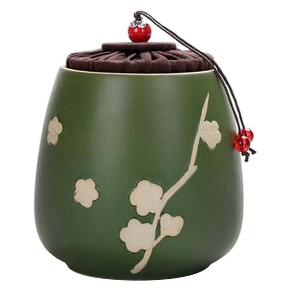 Flower Green, Ceramic Tea Canister Coffee Tins Spice Jar Exquisite Tea