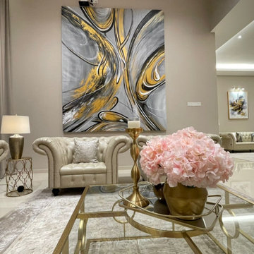 Black and Gold Abstract Oil Painting I ArtisanMalaysia.com