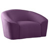Riley Velvet Upholstered Rounded Chair, Purple
